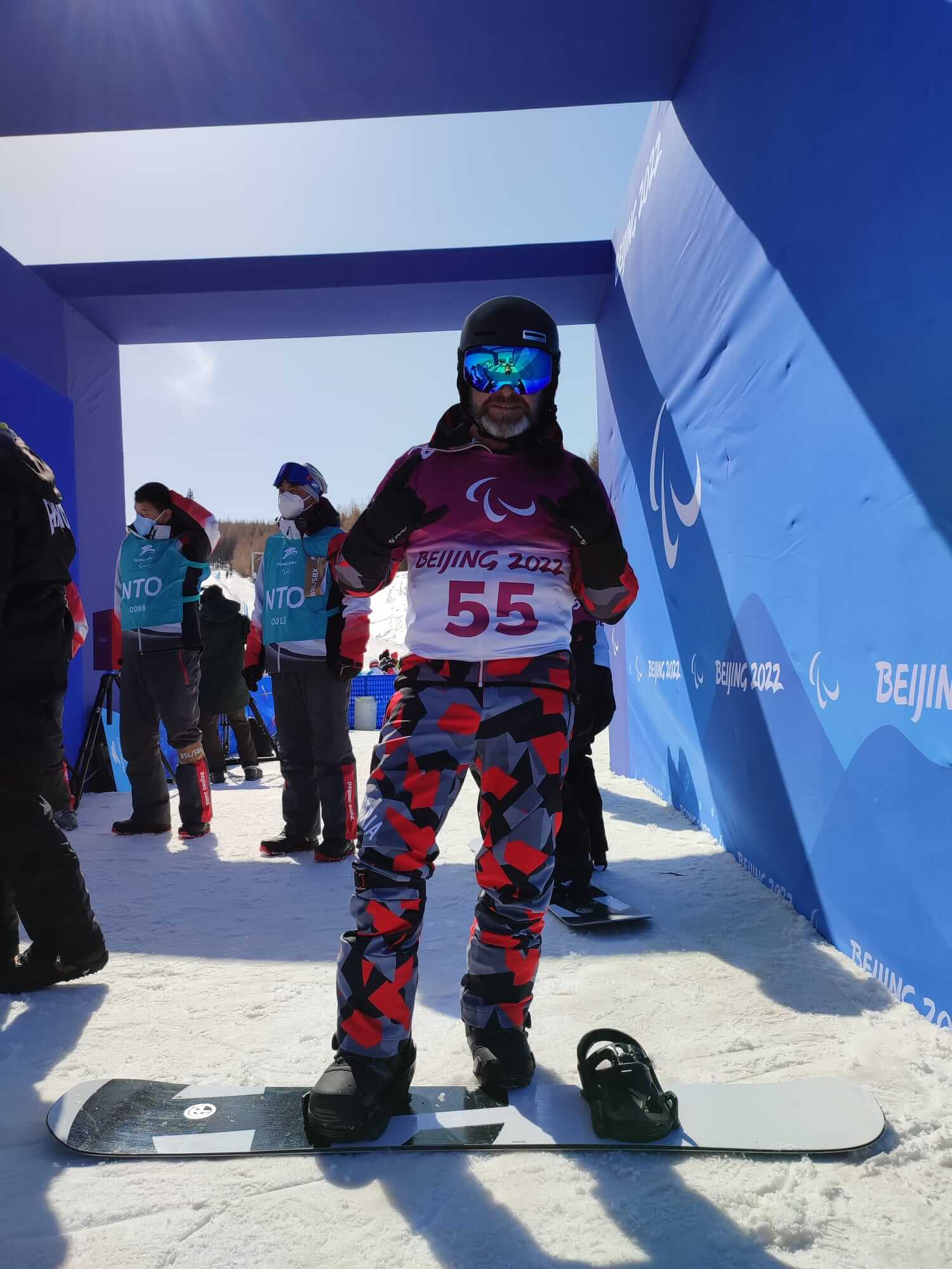 Bernhard Hammerl kurz vor dem Start des Snowboardrennens