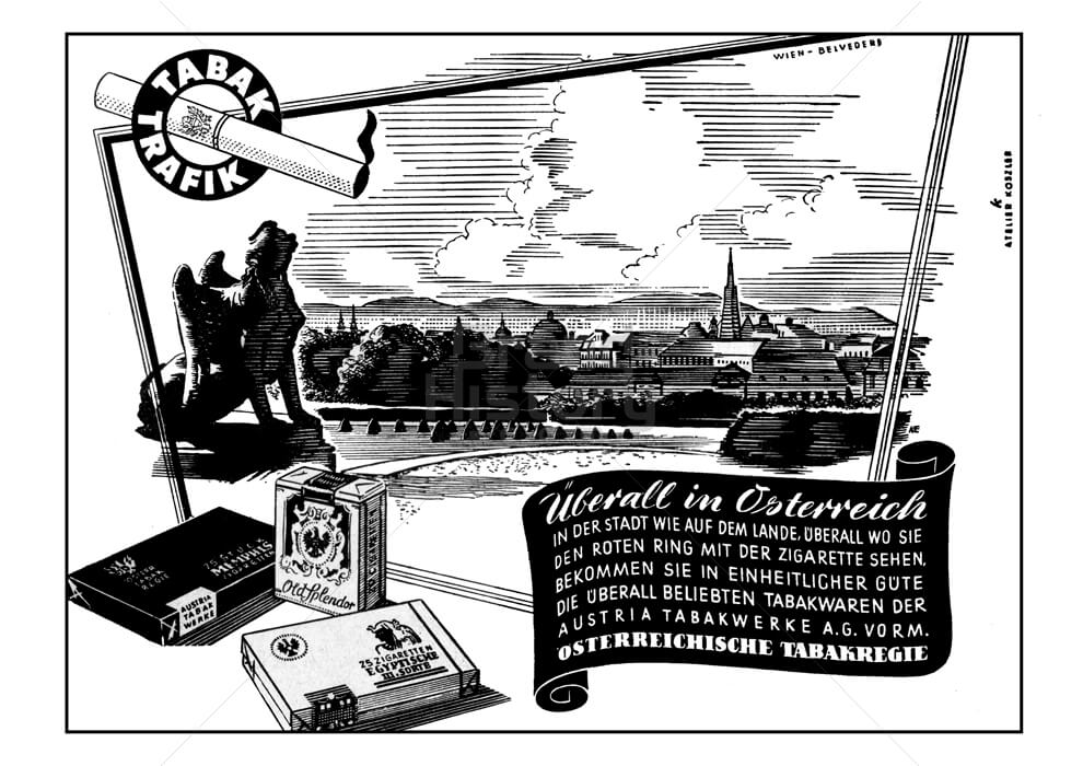 Werbung Tabakregie 1956 Austria Tabak