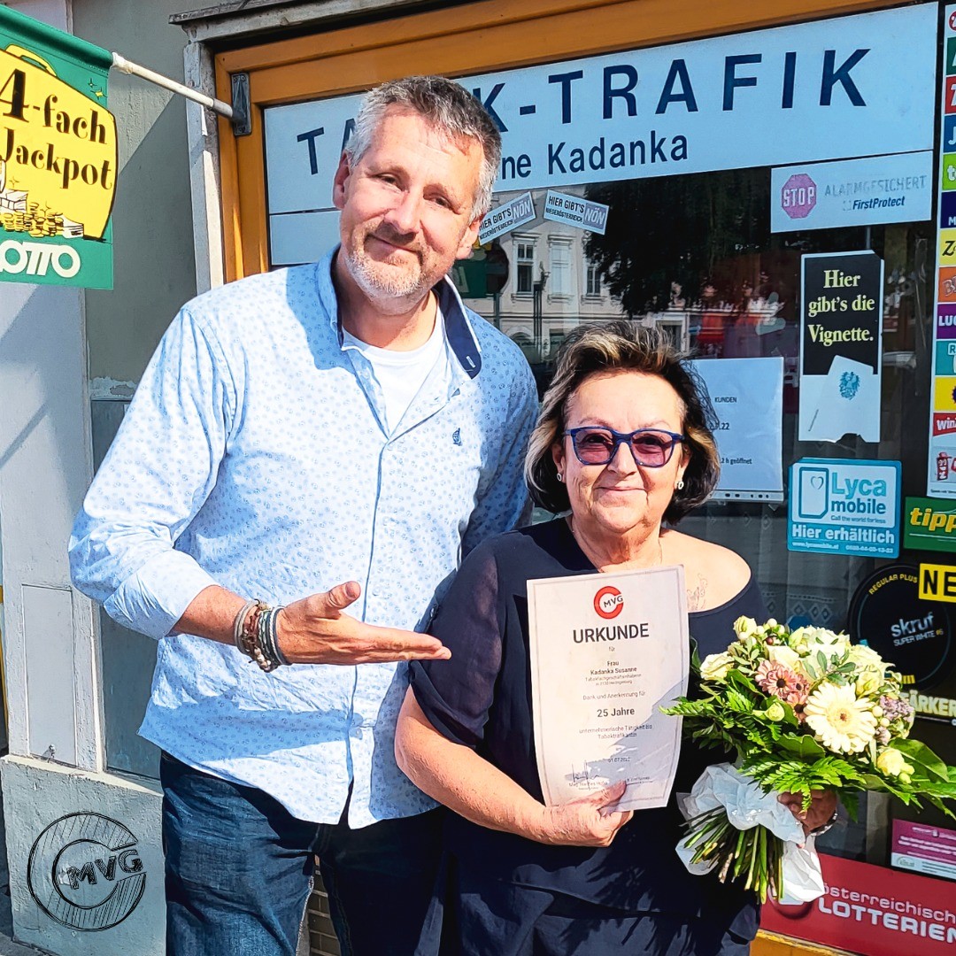 Susanne Kadanka ist seit 25 Jahren Trafikantin in Herzogenburg. Sie freut sich sehr über die Ehrung 