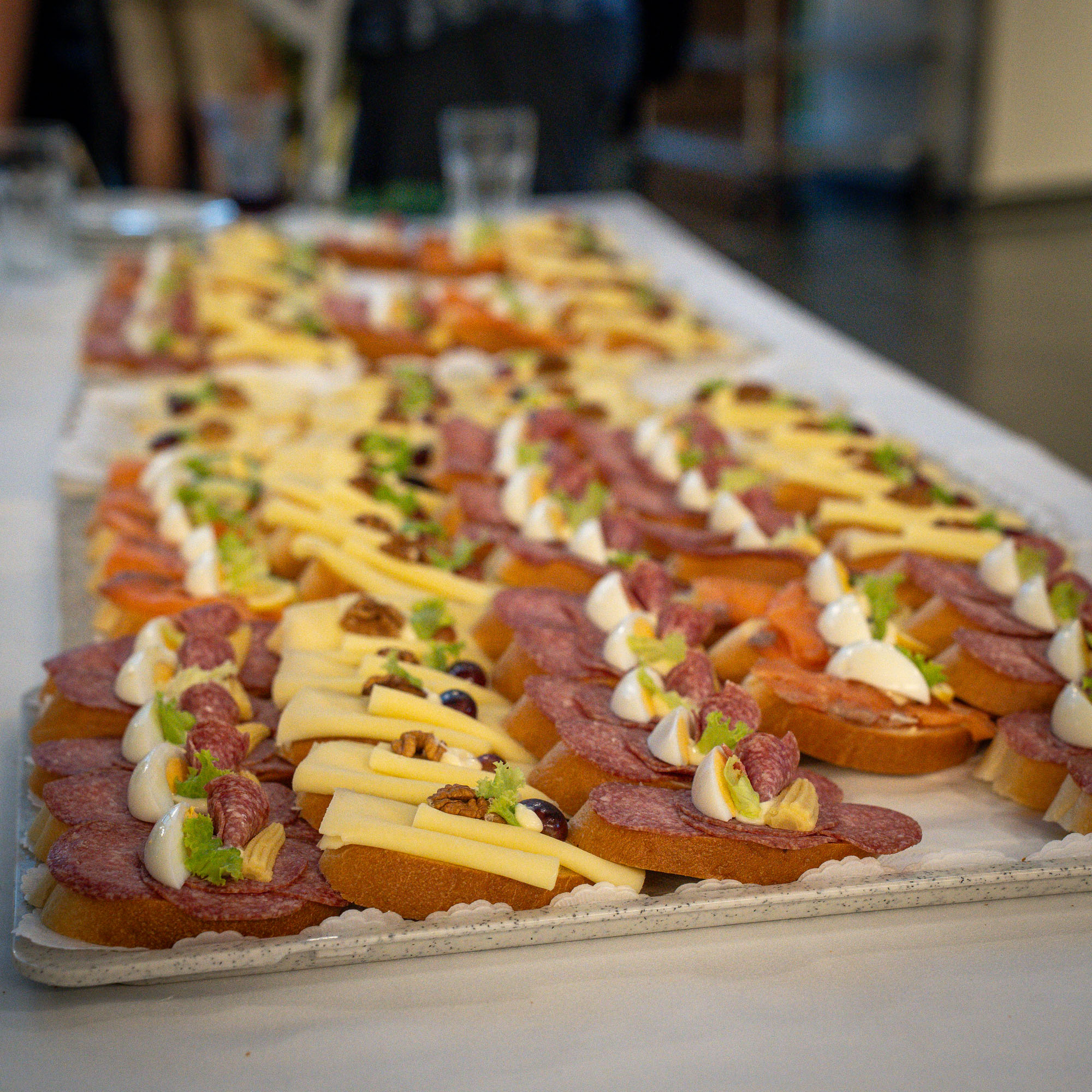 Aufnahme von belegten Brötchen 